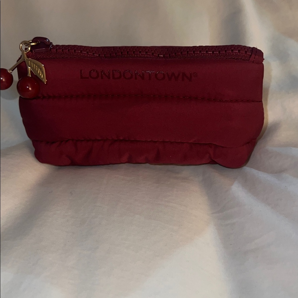 London Town cosmetic bag with cherry charm new.